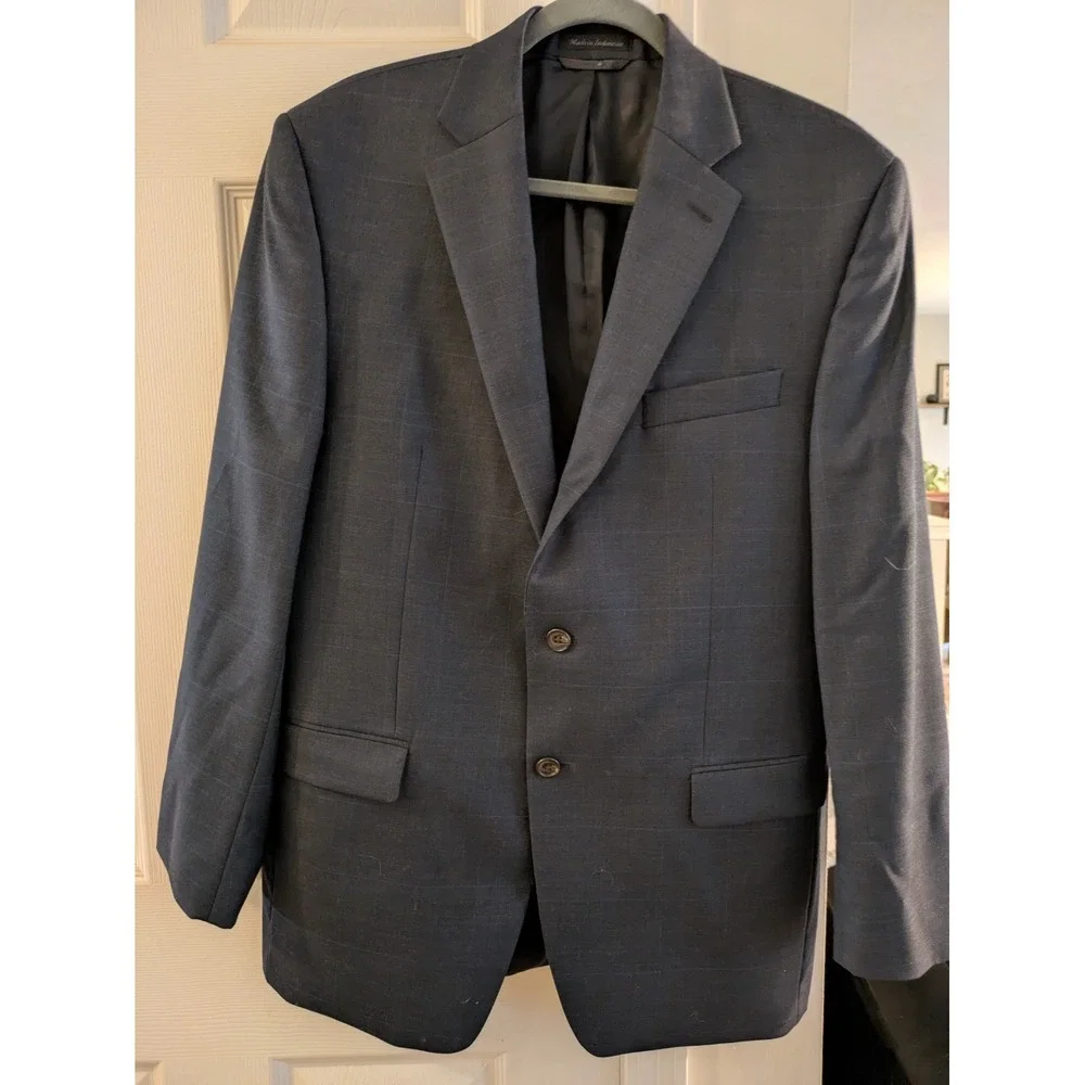 Lauren Ralph Lauren Blazer Men‎ Green Label Wool 40R Charcoal Gray Plaid